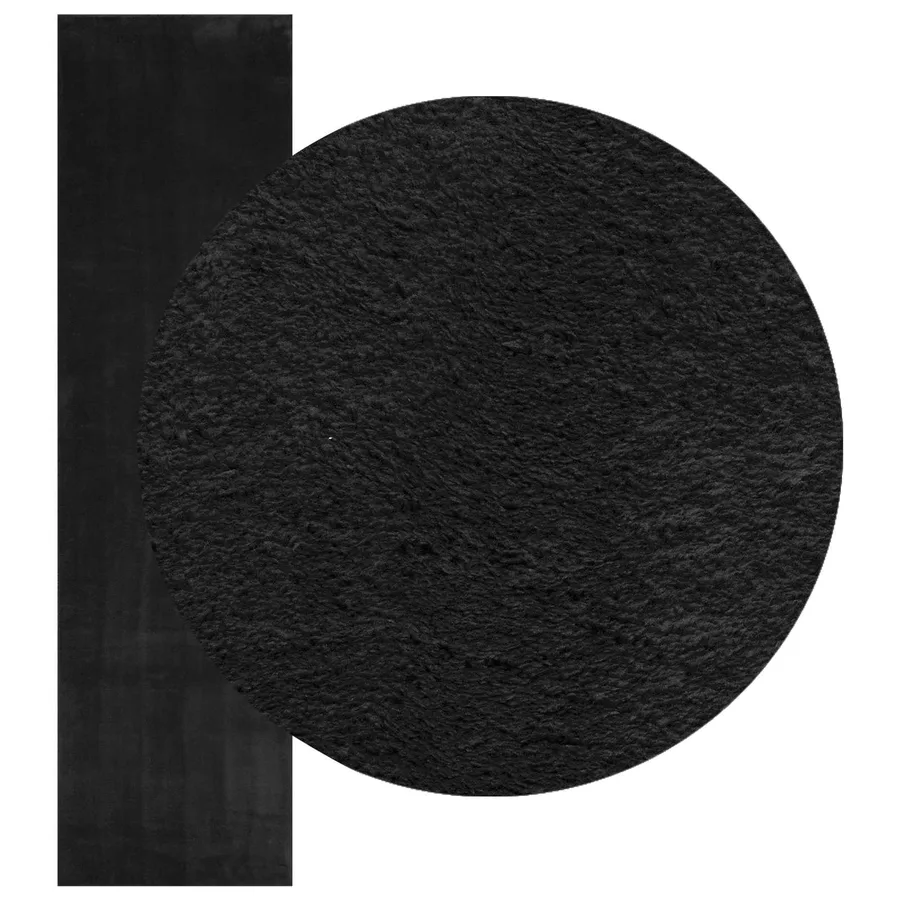 Tapis doux à poils moyens et lavable HUARTE Noir 400 x 80 cm - 3