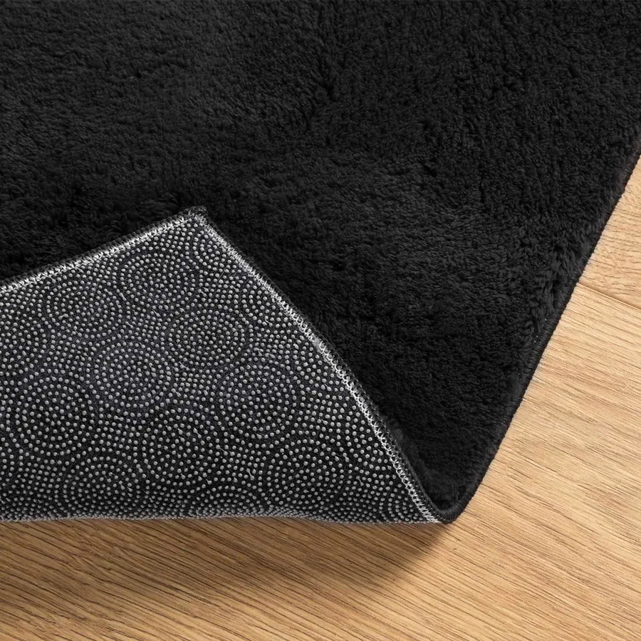 Tapis doux à poils moyens et lavable HUARTE Noir 400 x 80 cm - 4