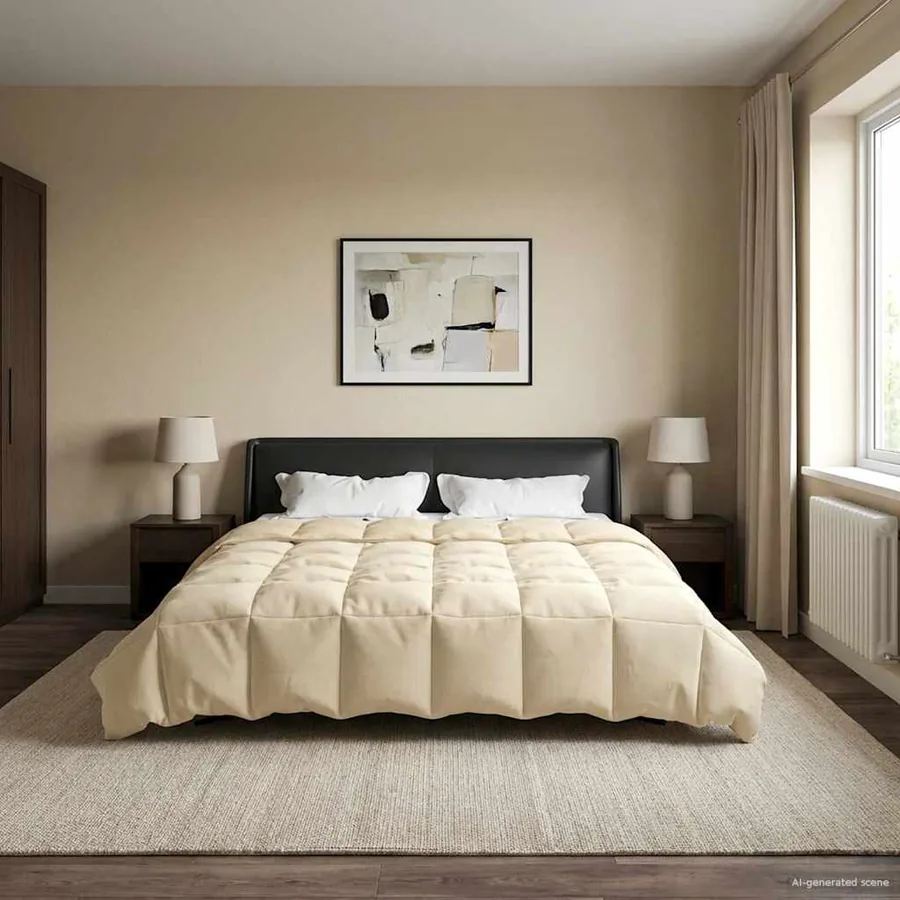 Duvet d'été simple Matelassé Crème 200 x 200 cm Microfibre