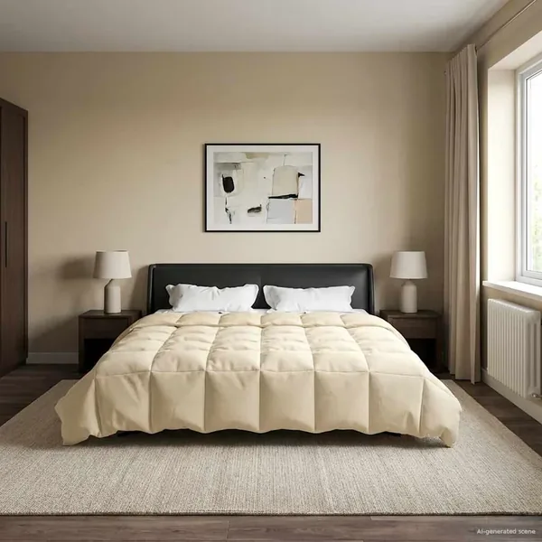 Duvet d'été simple Matelassé Crème 200 x 200 cm Microfibre