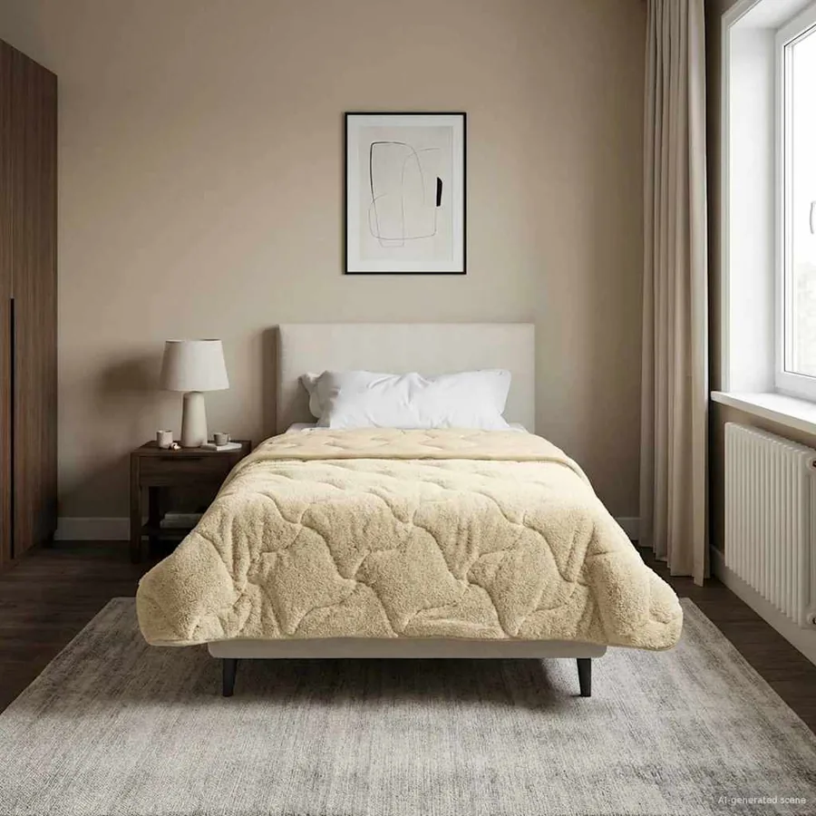 Duvet complet toute l'année Matelassé Crème 155 x 200 cm