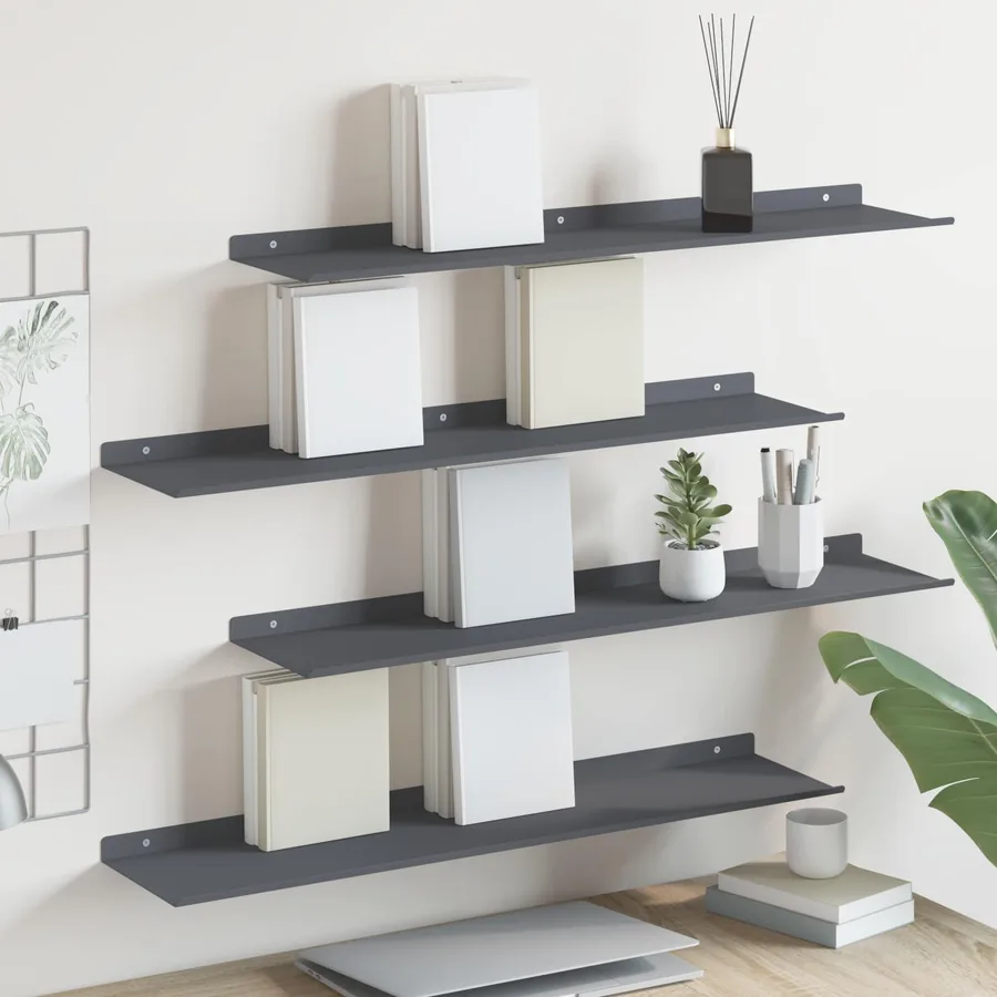 Étagère flottante 4 pcs Anthracite 80 x 18 x 2,5 cm Acier