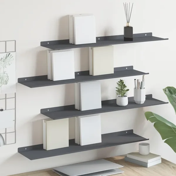 Étagère flottante 4 pcs Anthracite 80 x 18 x 2,5 cm Acier