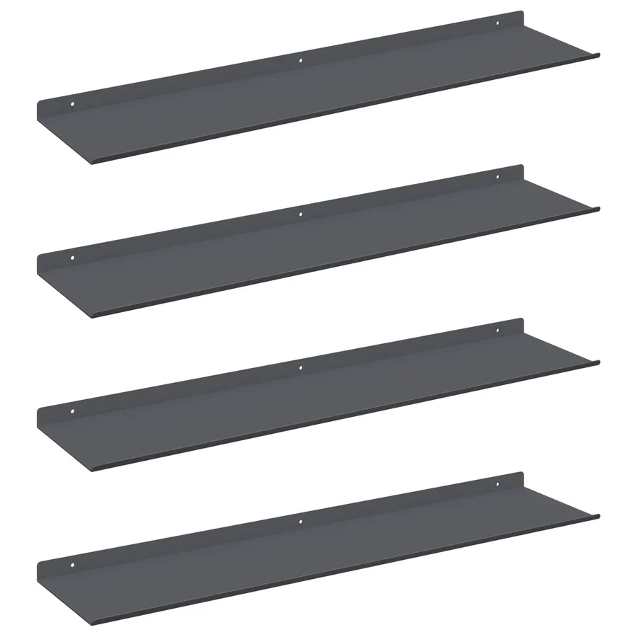 Étagère flottante 4 pcs Anthracite 80 x 18 x 2,5 cm Acier - 2