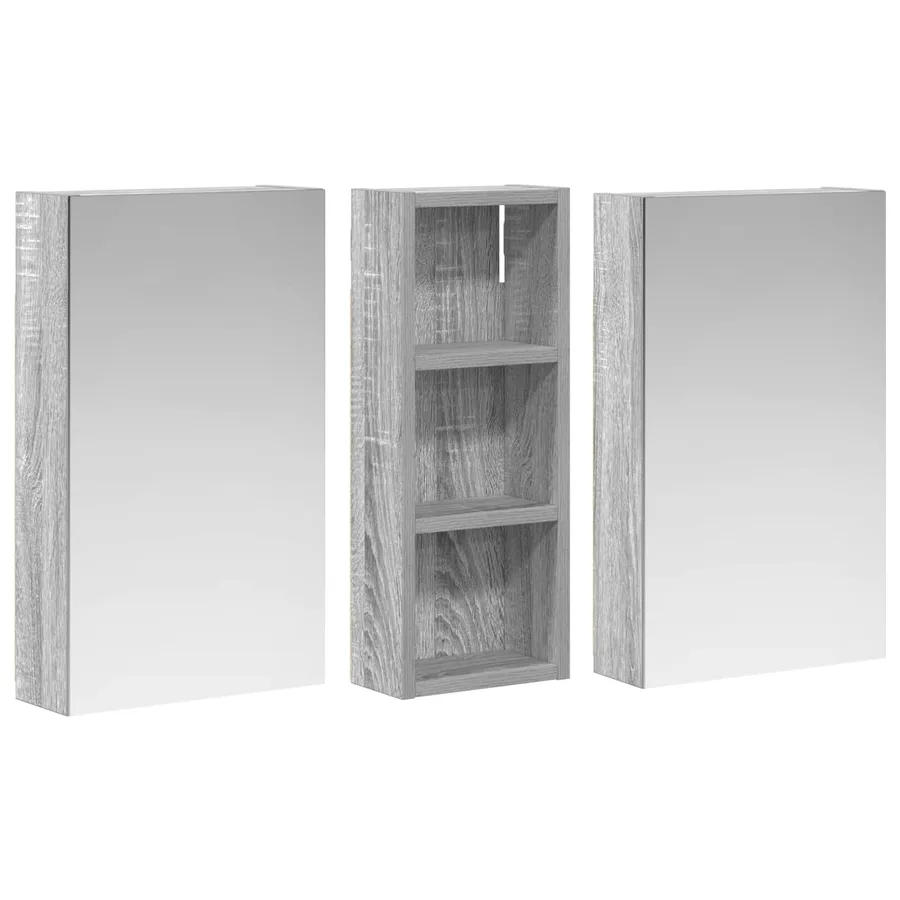Ensemble de Meubles de Salle de Bain 3 pcs 80 x 10,5 x 50 cm - 5