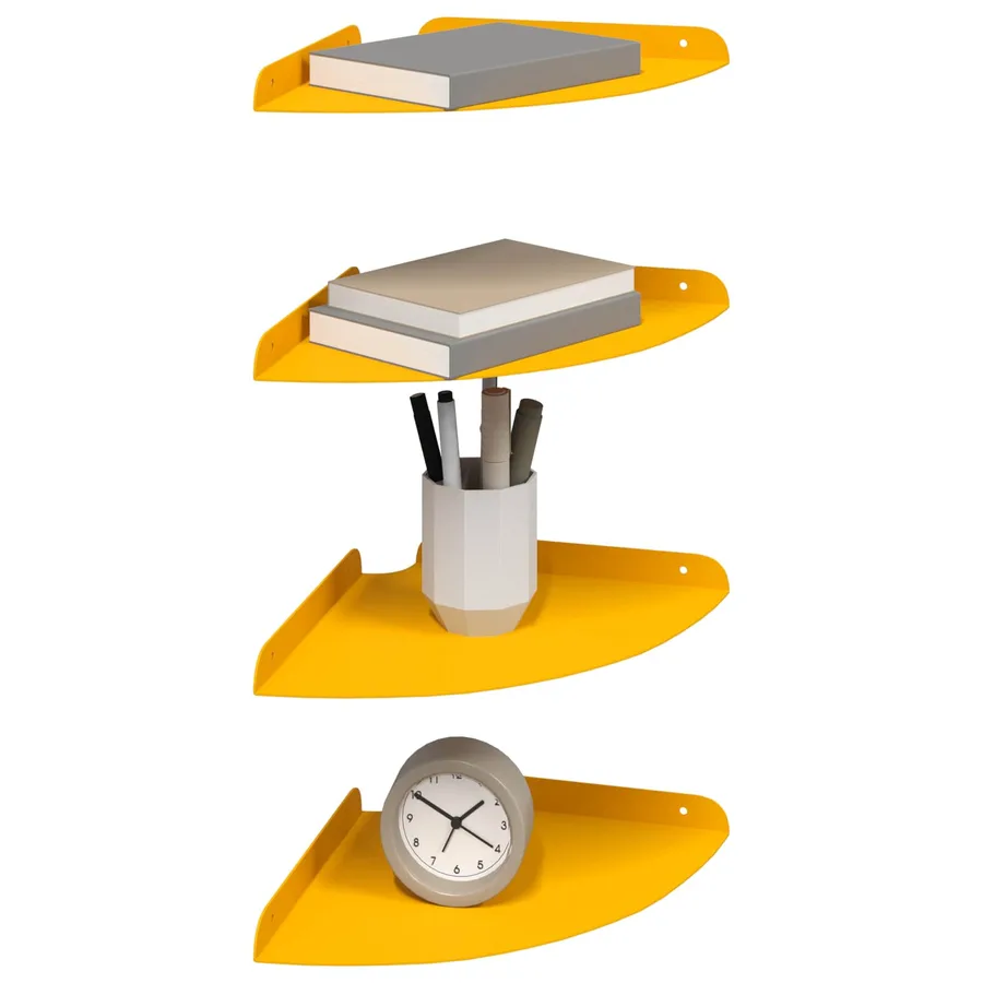 Étagère flottante 4 pcs Jaune moutarde 24 x 24 x 2 cm - 3