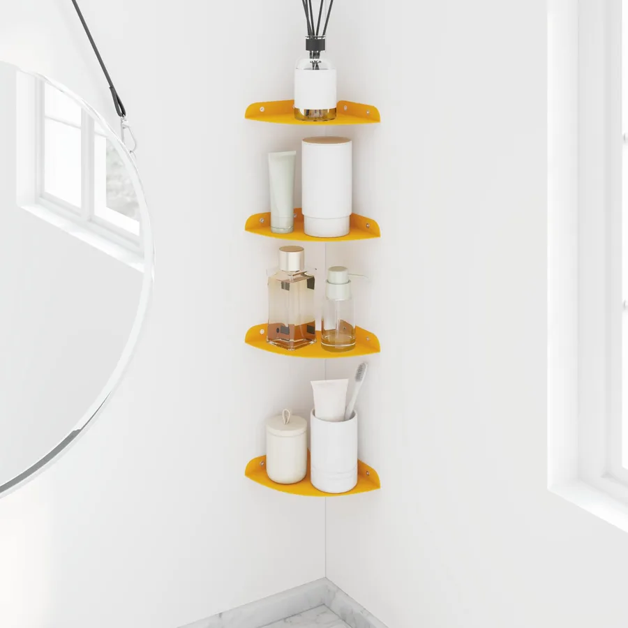 Étagère flottante 4 pcs Jaune moutarde 24 x 24 x 2 cm - 4