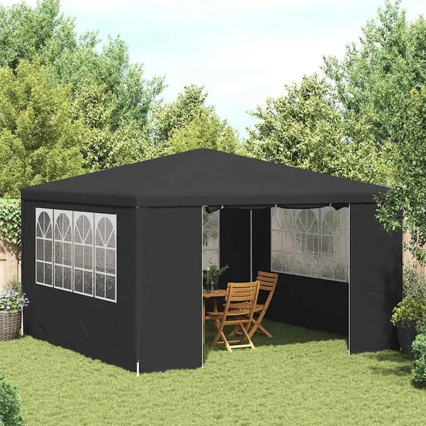 Tente de réception et parois latérales 4x4 m Anthracite 90 g/m²
