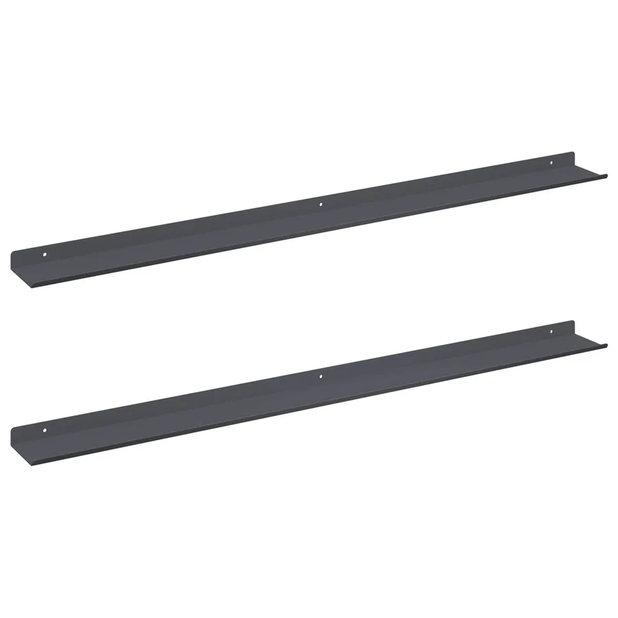 Étagère flottante 2 pcs Anthracite 100 x 9 x 2,5 cm Acier - 2