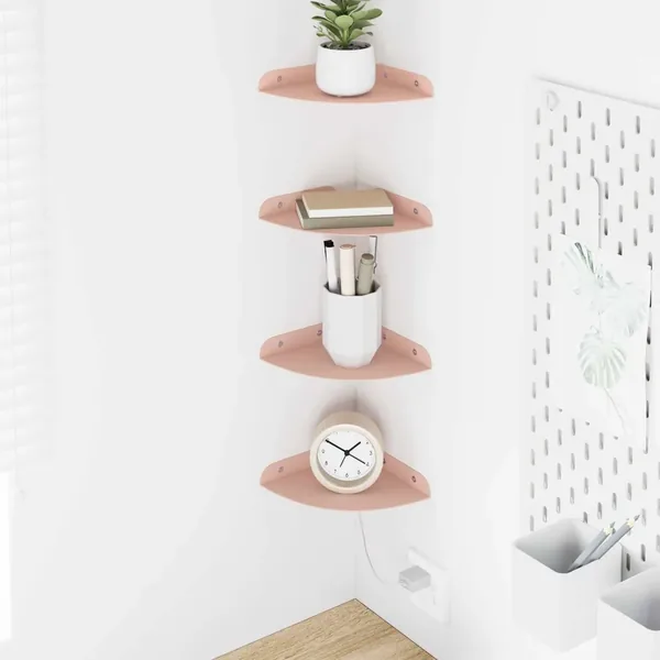 Étagère flottante avec étagère 4 pcs Rose 15 x 15 x 2 cm