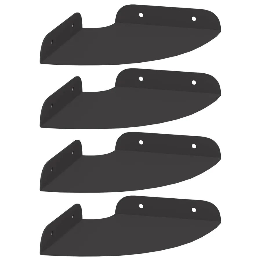 Étagère flottante avec étagère 4 pcs Noir 15 x 15 x 2 cm - 2