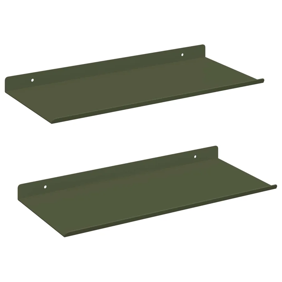 Étagère flottante 2 pcs Vert olive 40 x 18 x 2,5 cm Acier - 2