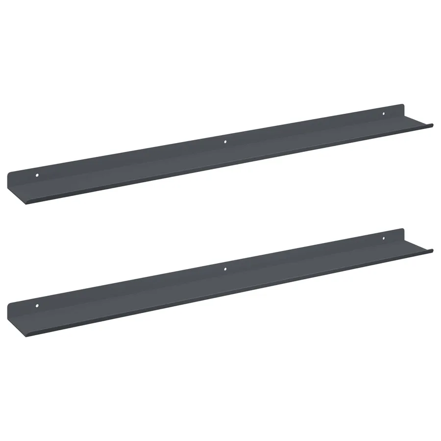 Étagère flottante 2 pcs Anthracite 80 x 9 x 2,5 cm Acier - 2