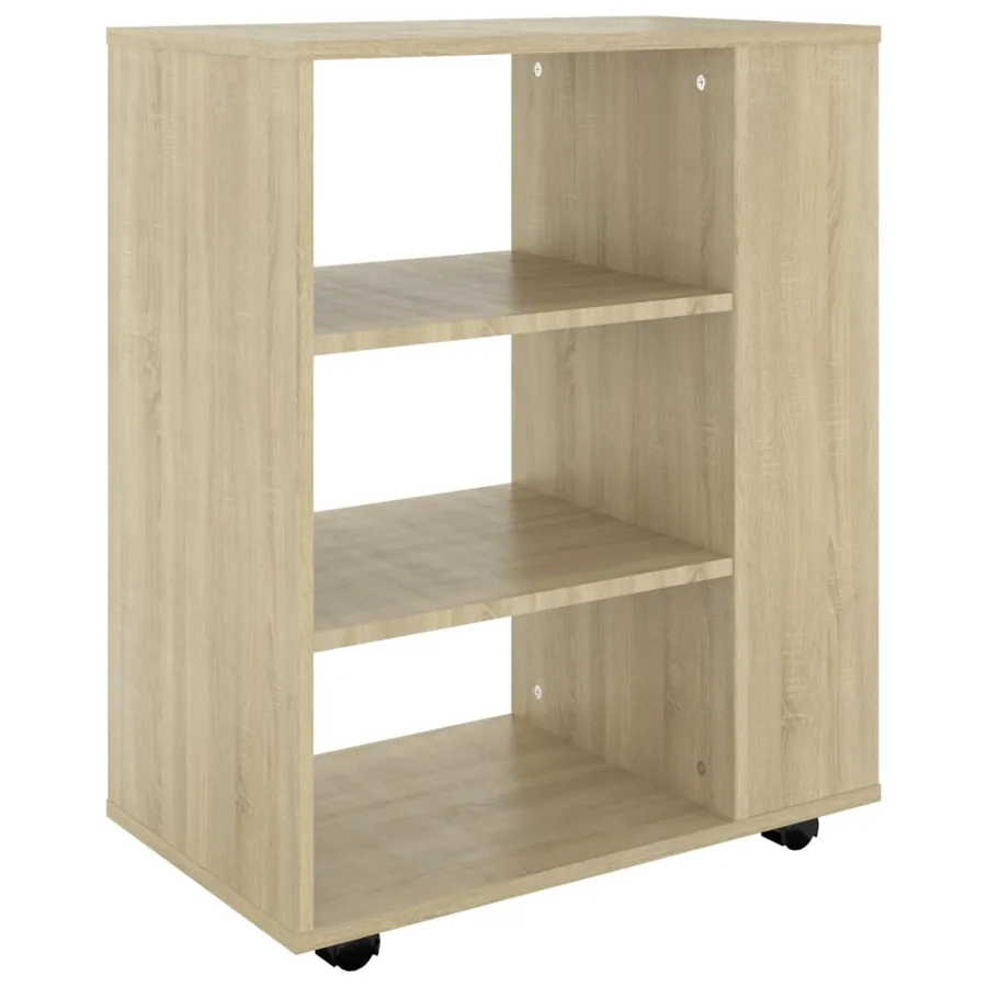 Armoire à roulettes Chêne Sonoma 60x35x75 cm Bois d’ingénierie - 2