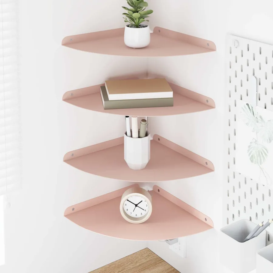 Étagère flottante avec étagère 4 pcs Rose 30 x 30 x 2 cm