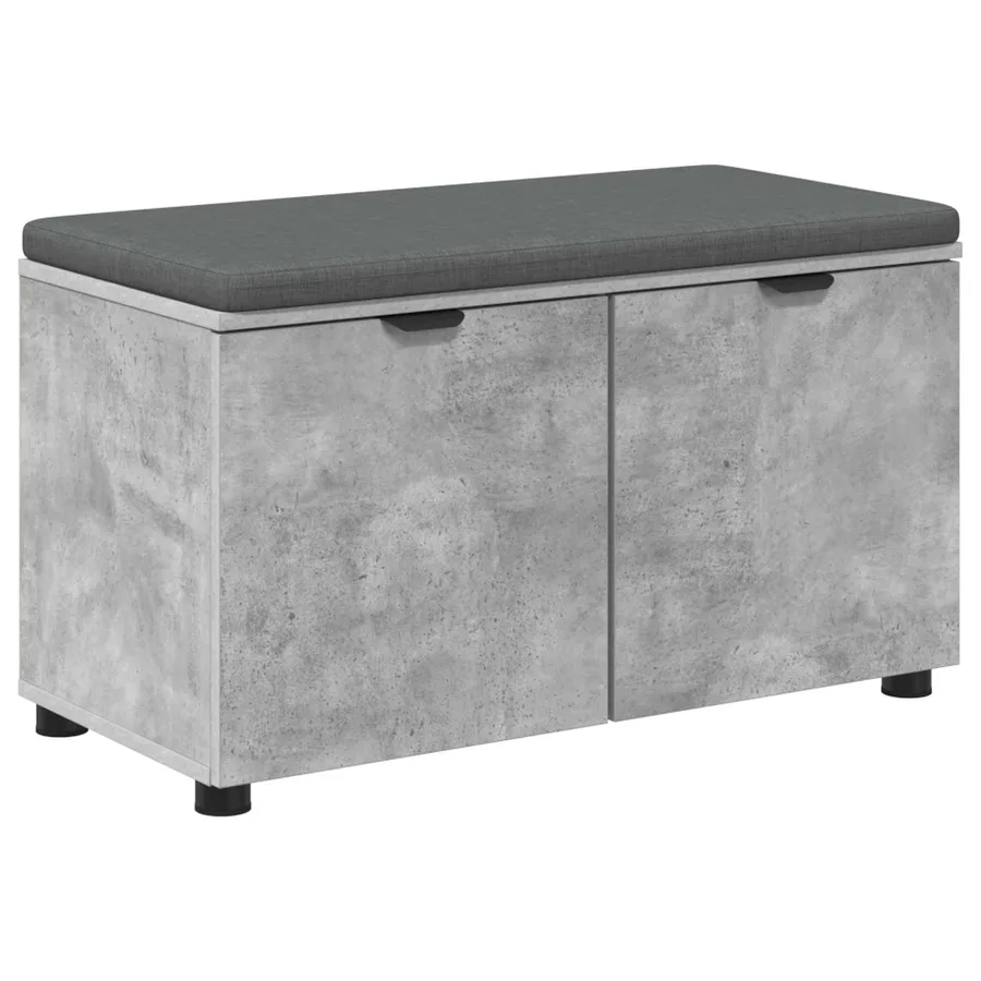 Banc d'entrée avec coussin Gris Béton 80 x 38 x 46 cm - 2