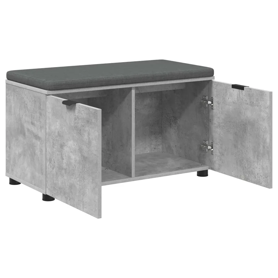 Banc d'entrée avec coussin Gris Béton 80 x 38 x 46 cm - 5