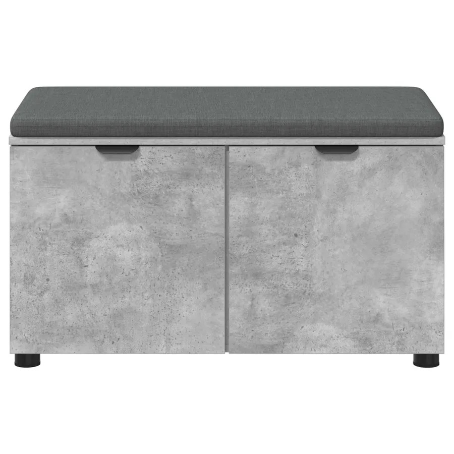 Banc d'entrée avec coussin Gris Béton 80 x 38 x 46 cm - 6