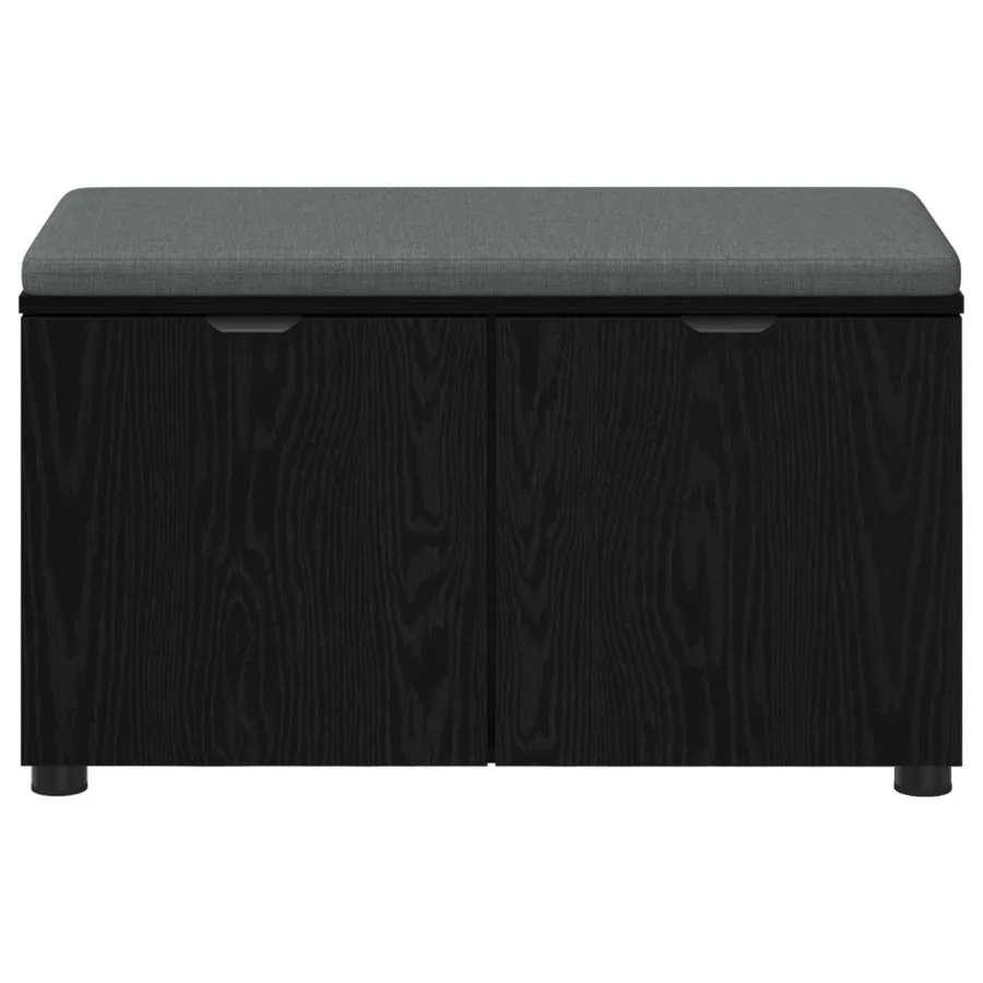 Banc d'entrée avec coussin Chêne Noir 80 x 38 x 46 cm - 6