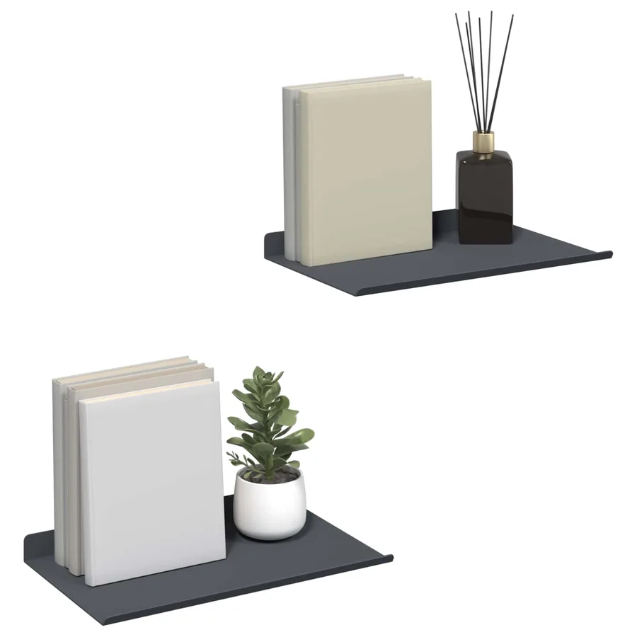 Étagère flottante 2 pcs Anthracite 30 x 18 x 2,5 cm Acier - 3