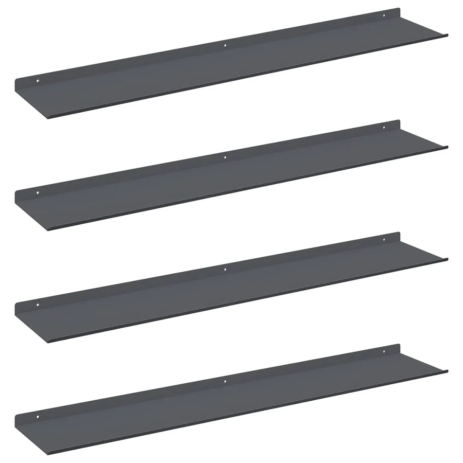 Étagère flottante 4 pcs Anthracite 100 x 18 x 2,5 cm Acier - 2