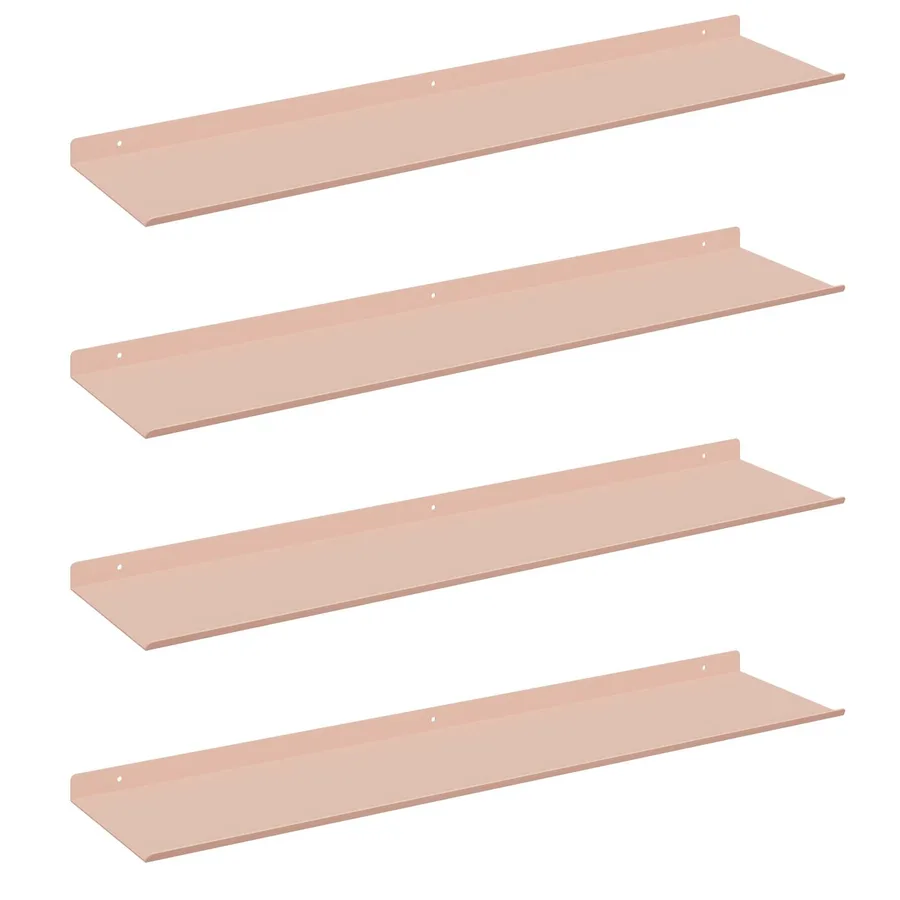Étagère flottante 4 pcs Rose 80 x 18 x 2,5 cm Acier - 2