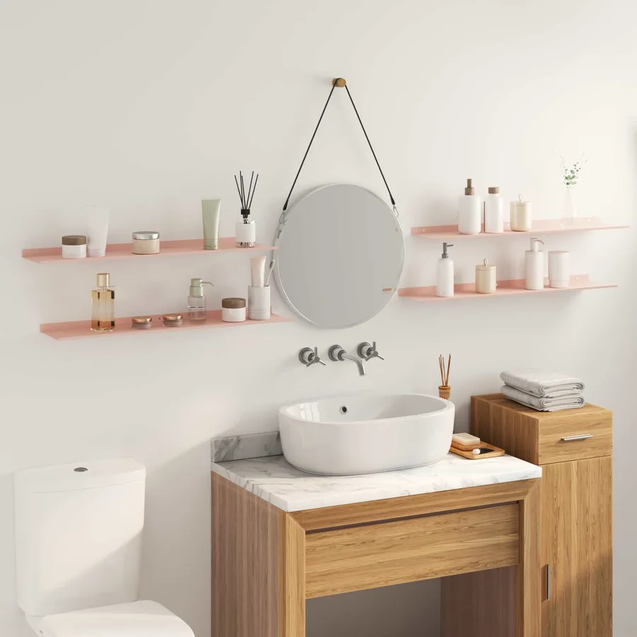 Étagère flottante 4 pcs Rose 80 x 18 x 2,5 cm Acier - 4