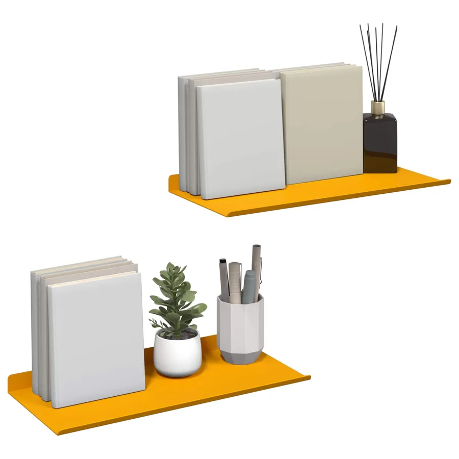 Étagère flottante 2 pcs Jaune moutarde 40 x 18 x 2,5 cm Acier - 3