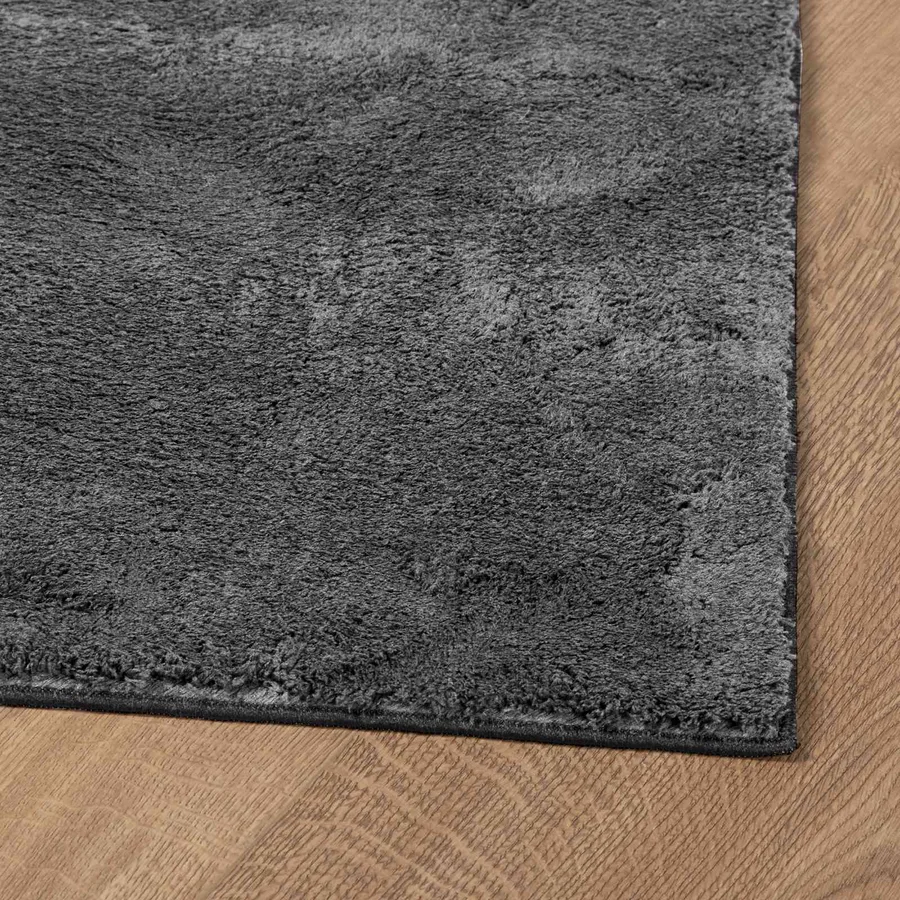 Tapis doux à poils moyens et lavable HUARTE Anthracite - 7