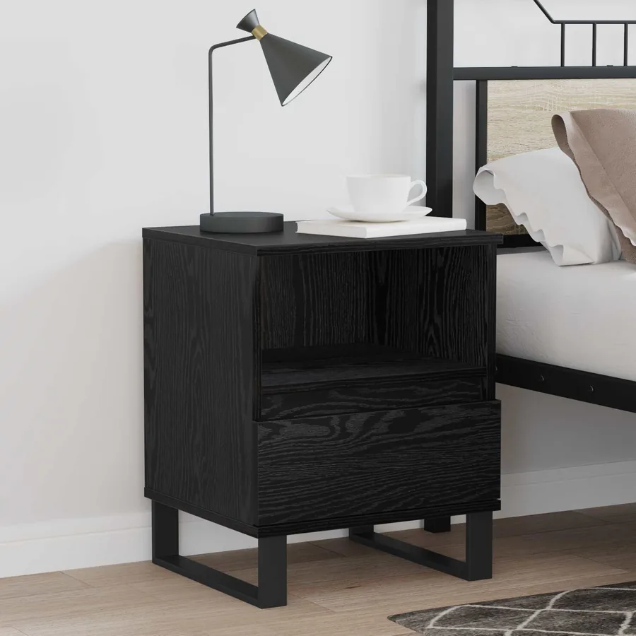 Armoire de lit Chêne noir 40 x 35 x 50 cm Bois d'ingénierie