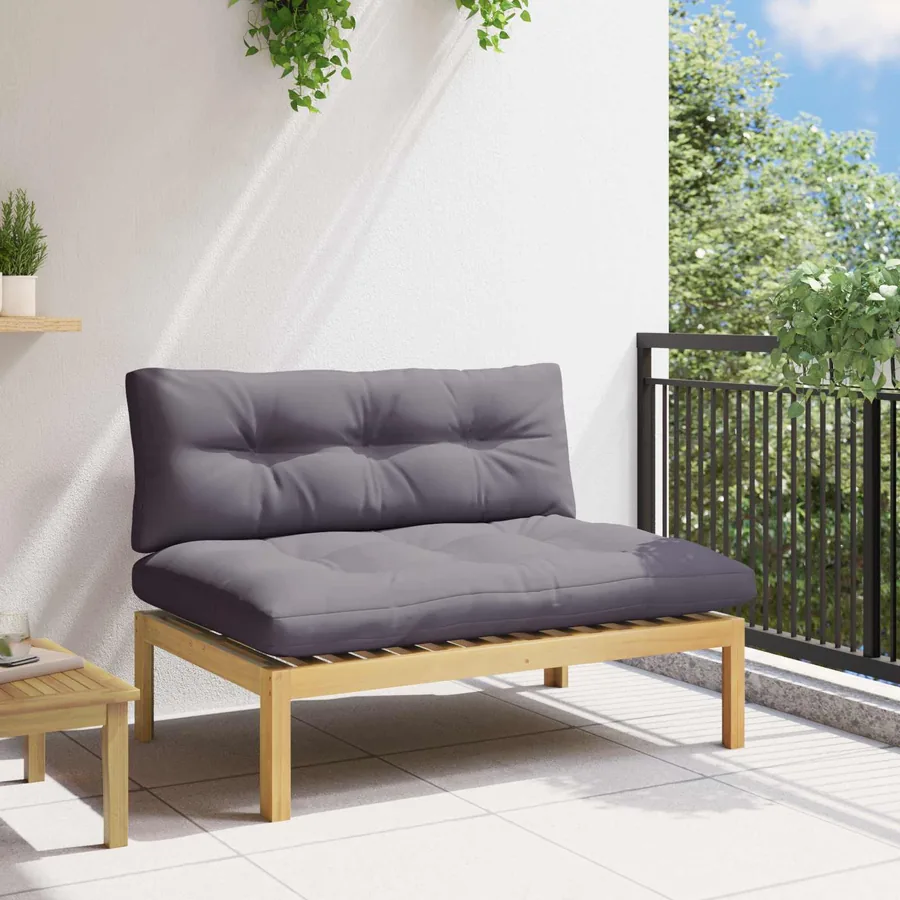 Unité de canapé du milieu Acacia Clair et Gris Foncé