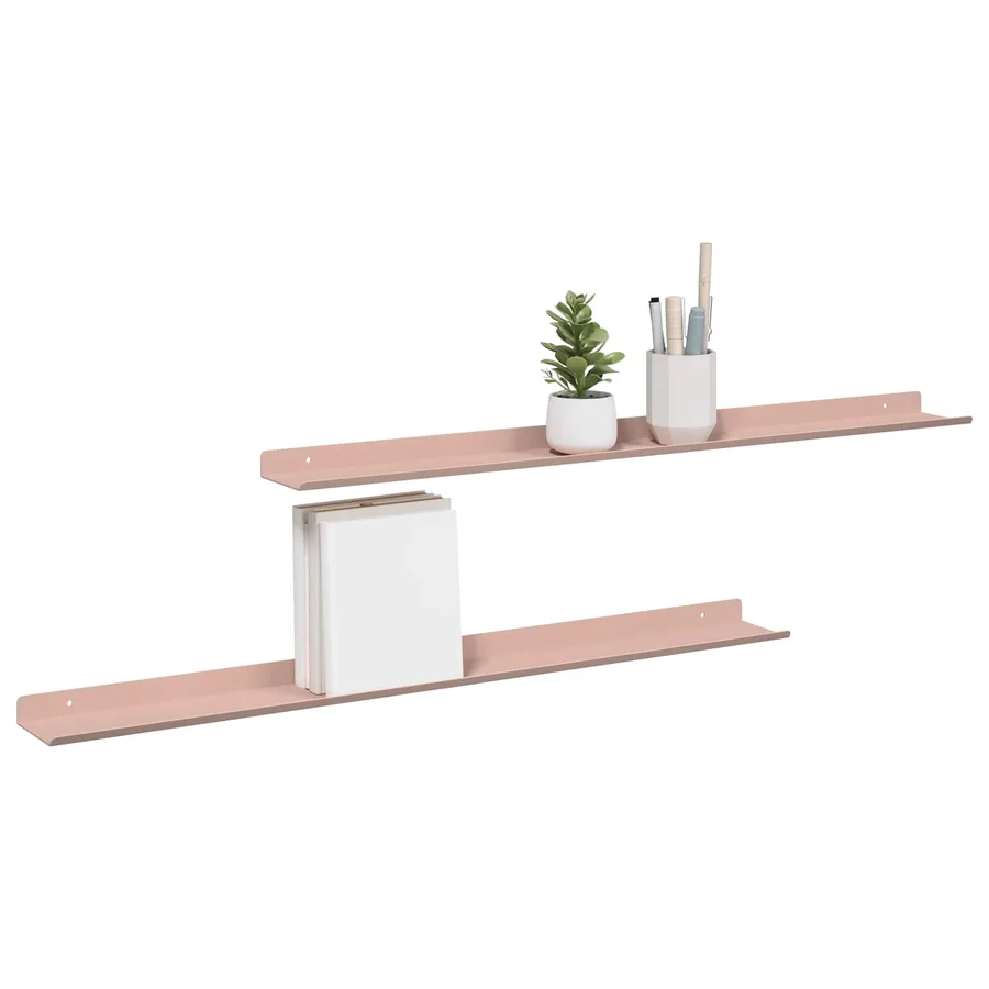 Étagère flottante Montage mural 2 pcs Rose 80 x 9 x 2,5 cm - 3