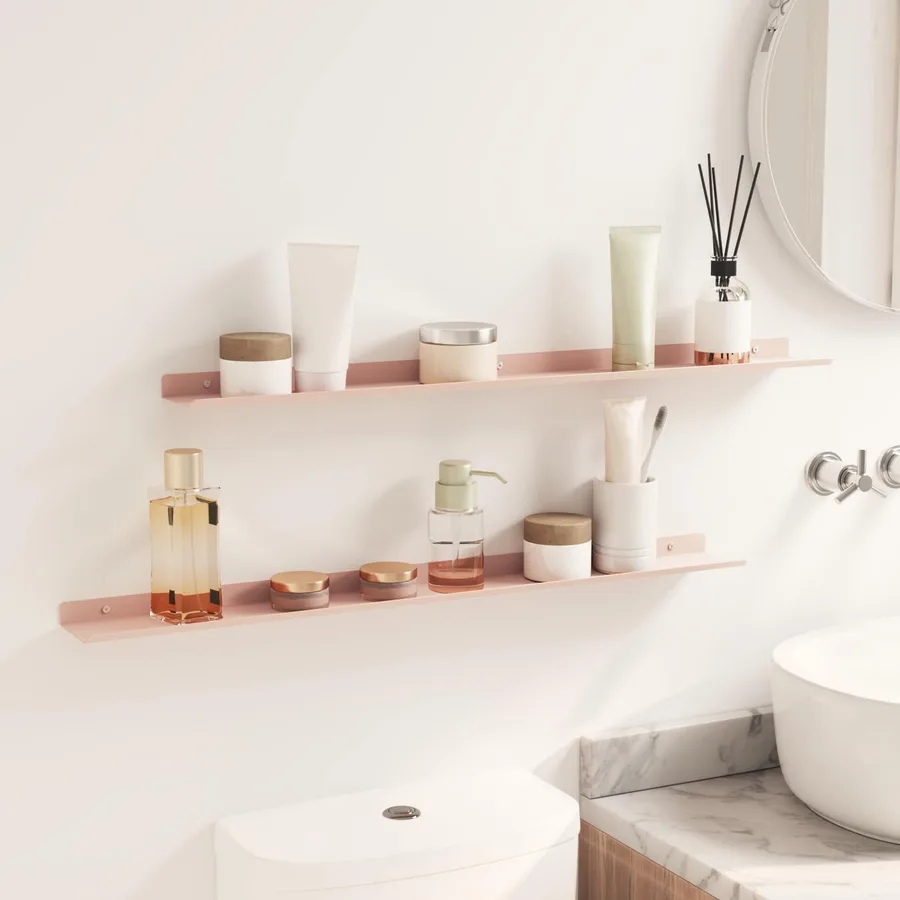 Étagère flottante Montage mural 2 pcs Rose 80 x 9 x 2,5 cm - 4