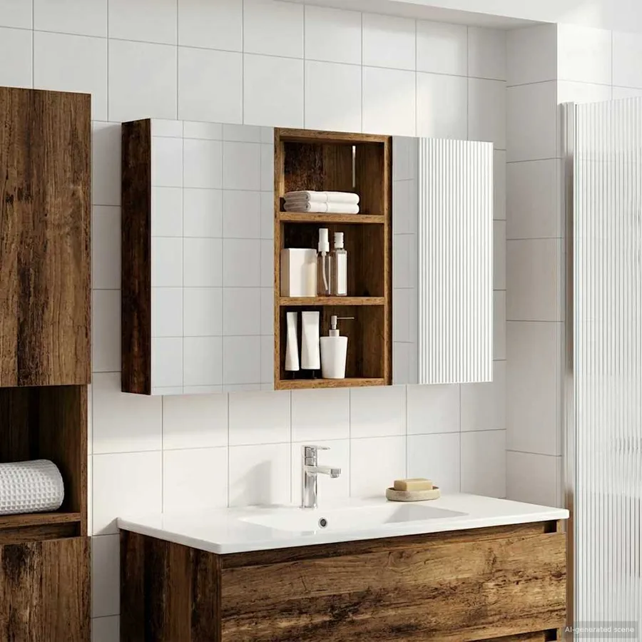 Ensemble de Meubles de Salle de Bain 3 pcs 90 x 10,5 x 50 cm - 4