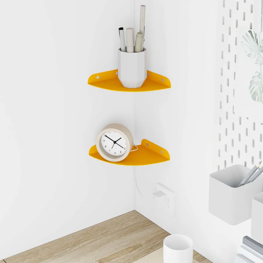 Étagère flottante 2 pcs Jaune moutarde 15 x 15 x 2 cm
