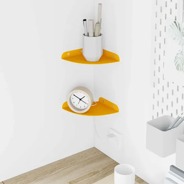 Étagère flottante 2 pcs Jaune moutarde 15 x 15 x 2 cm