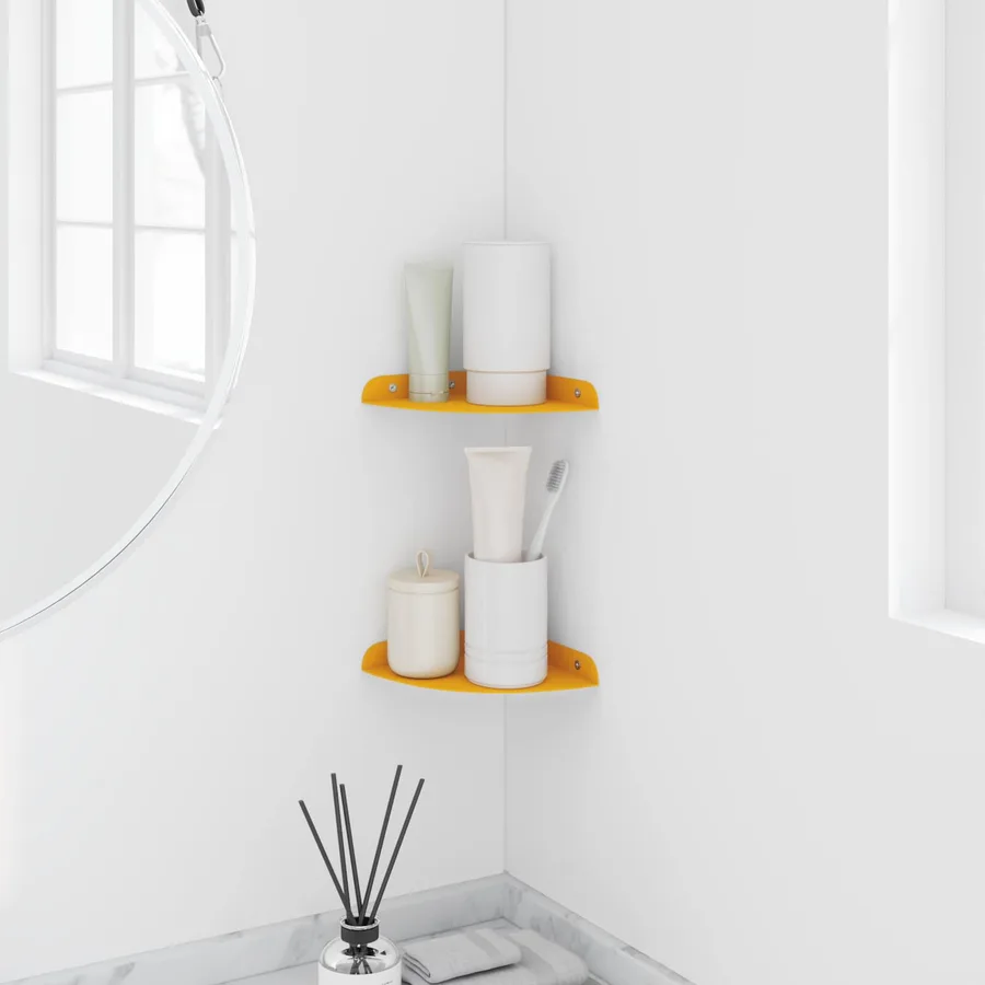 Étagère flottante 2 pcs Jaune moutarde 15 x 15 x 2 cm - 4