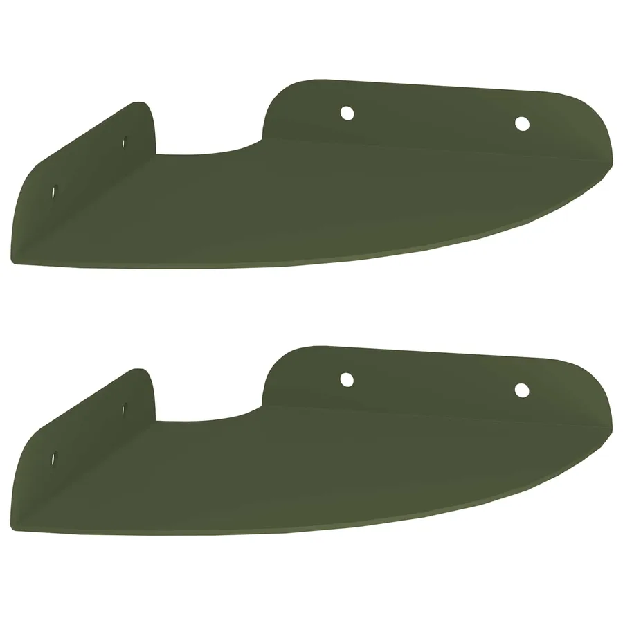 Étagère flottante avec étagère 2 pcs Vert olive 15 x 15 x 2 cm - 2