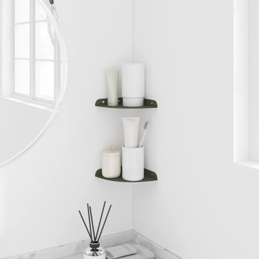 Étagère flottante avec étagère 2 pcs Vert olive 15 x 15 x 2 cm - 4
