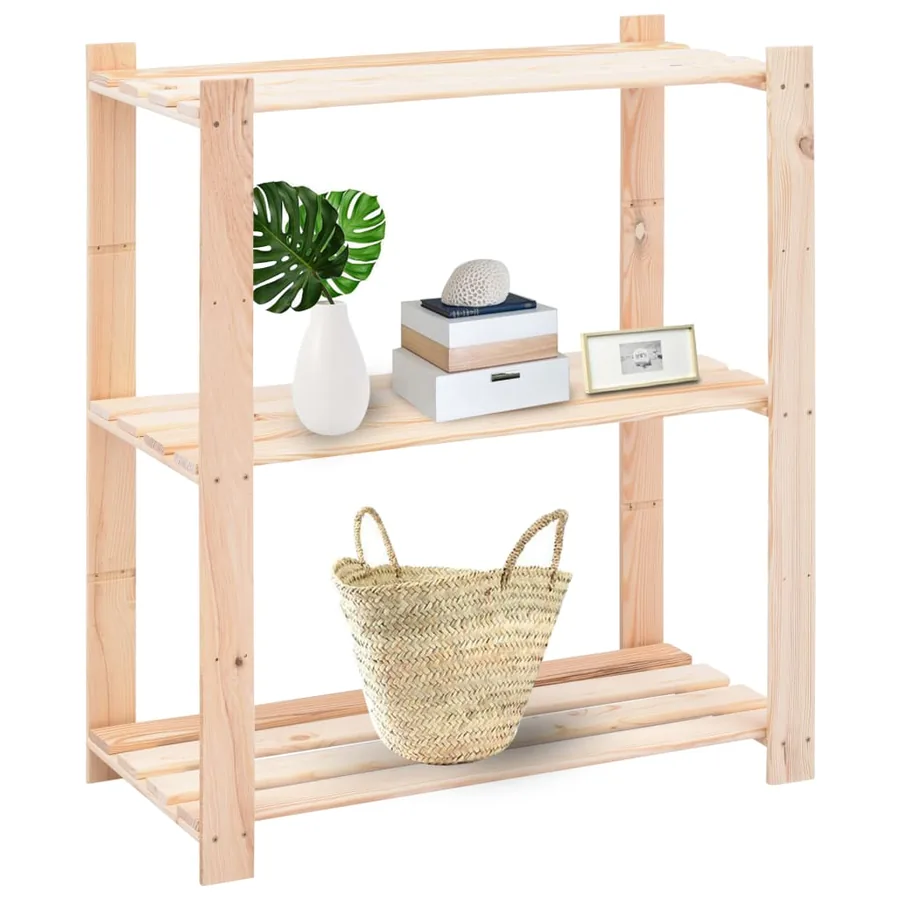 Étagères de rangement à 3 niveaux 3 pcs 80x38x90 cm Pin 150 kg - 2