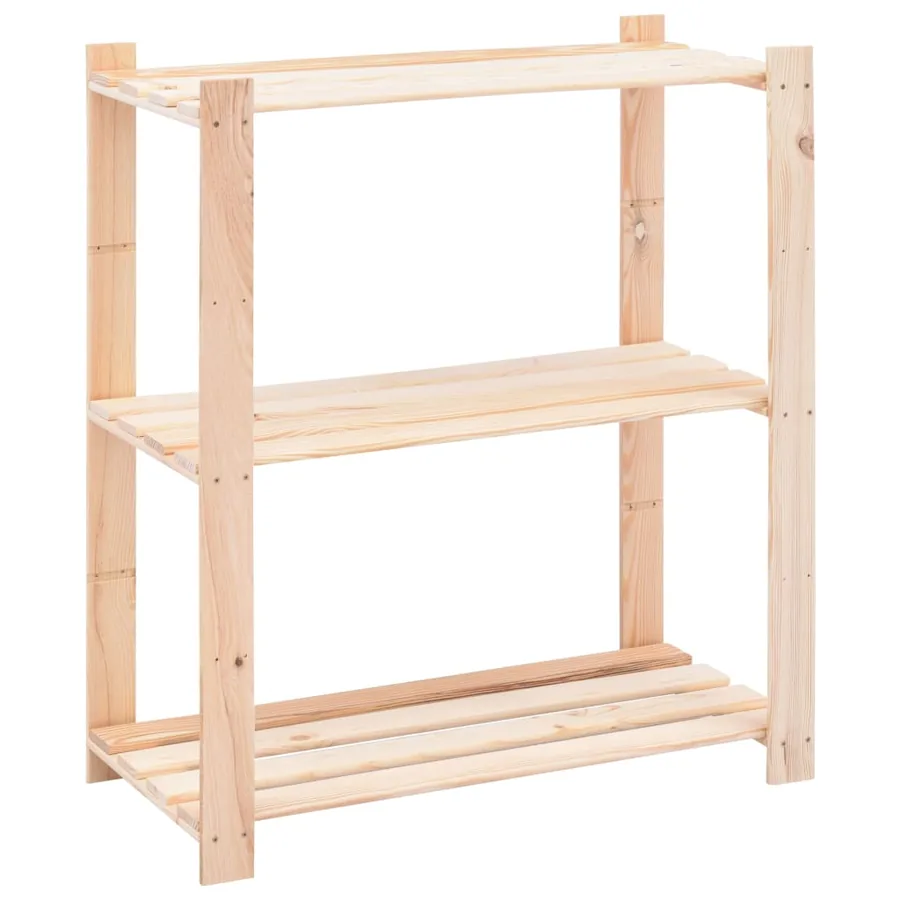 Étagères de rangement à 3 niveaux 3 pcs 80x38x90 cm Pin 150 kg - 3