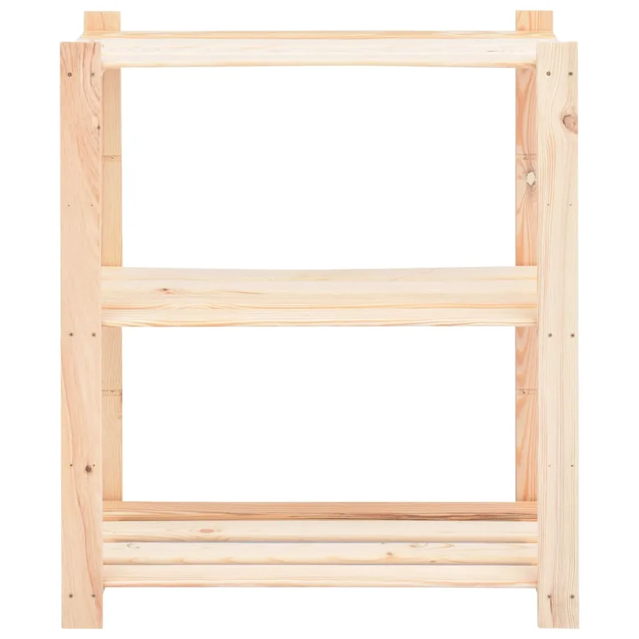 Étagères de rangement à 3 niveaux 3 pcs 80x38x90 cm Pin 150 kg - 4
