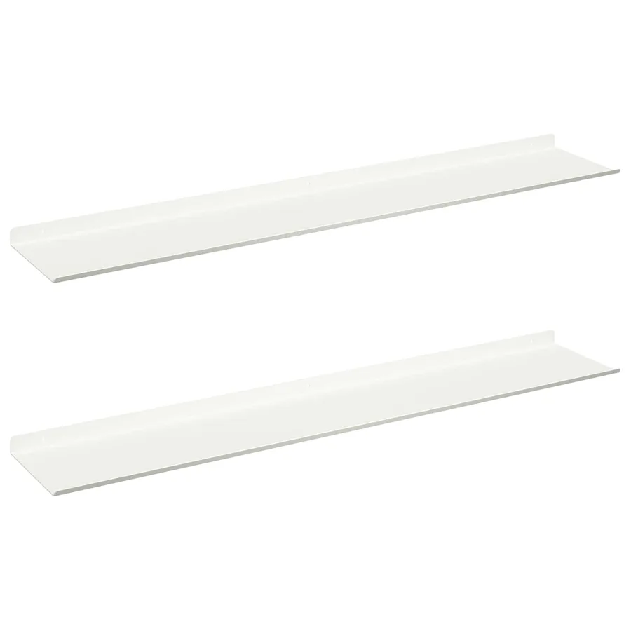 Étagère flottante 2 pcs Blanc 100 x 18 x 2,5 cm Acier - 2