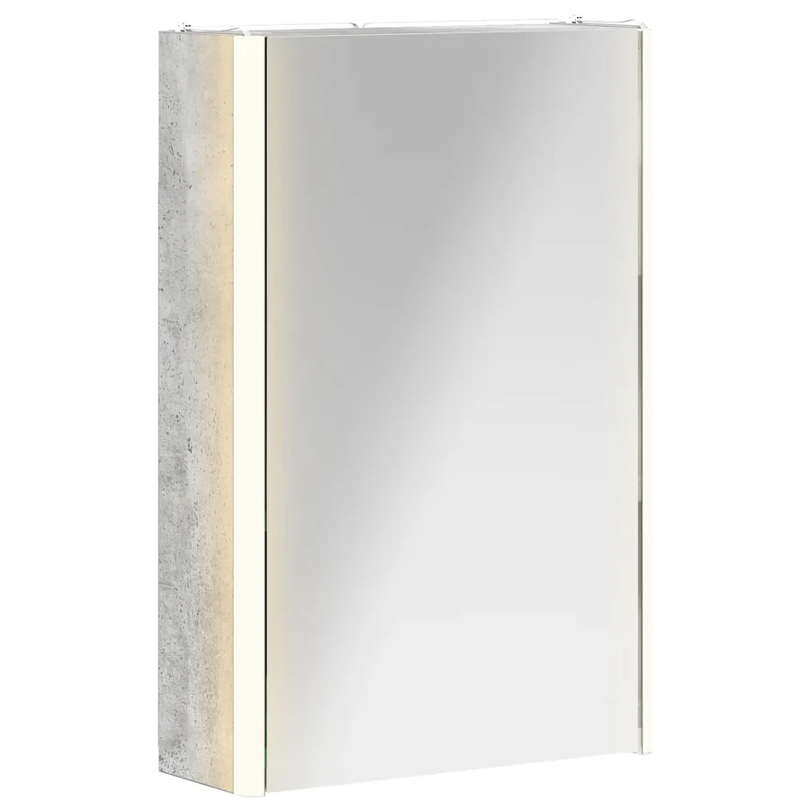 Armoire Miroir de Salle de Bain Gris béton 33 x 11,5 x 50 cm - 2