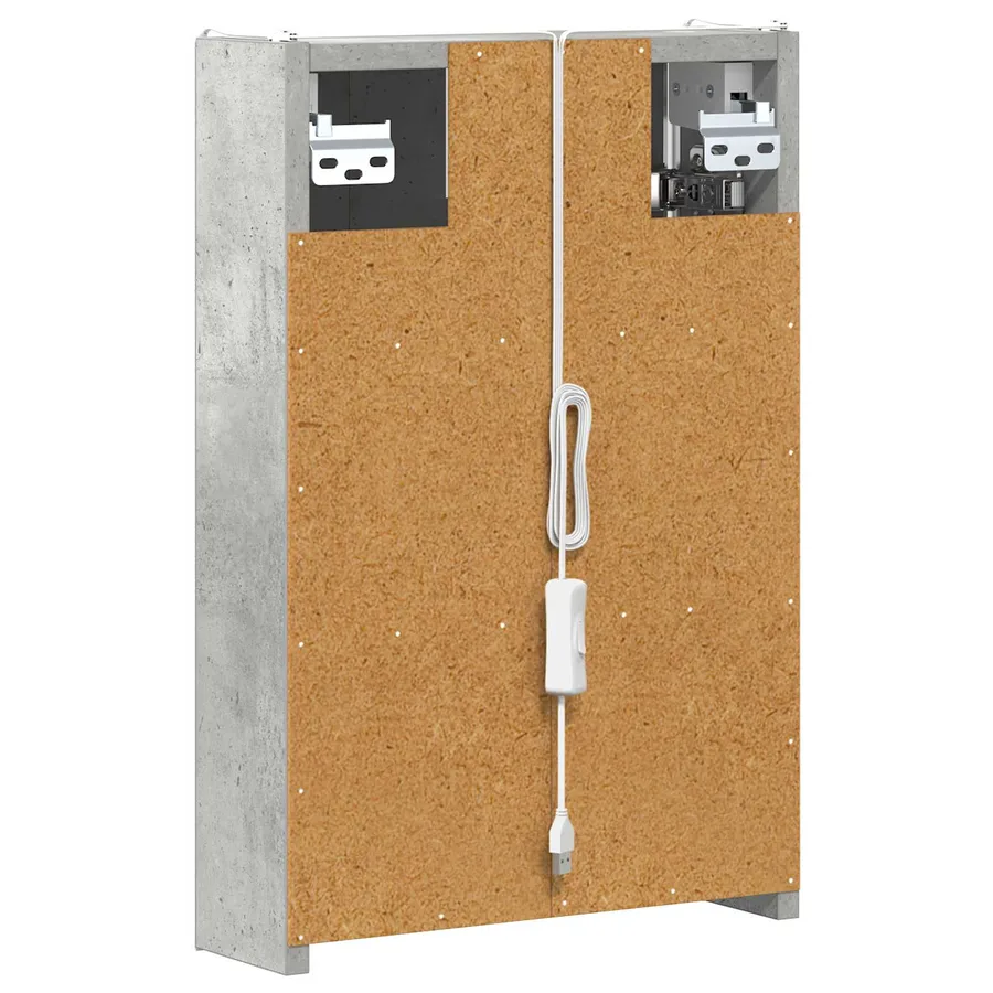 Armoire Miroir de Salle de Bain Gris béton 33 x 11,5 x 50 cm - 9