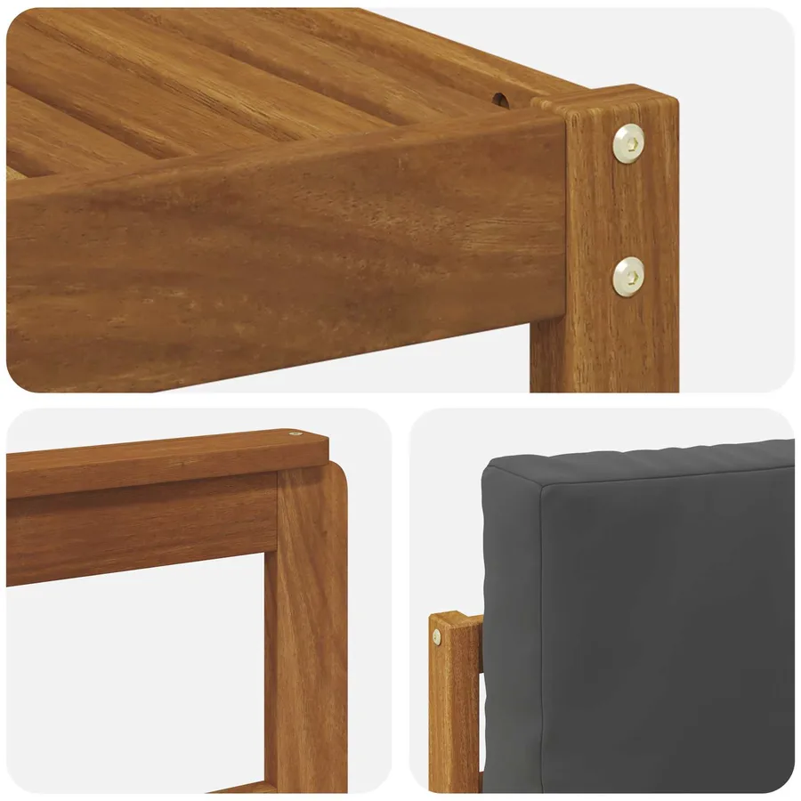 Ensemble de canapés d'extérieur 9 pcs Naturel et Anthracite - 6