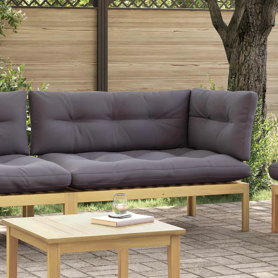 Unité de canapé d'angle Acacia Clair et Gris Foncé - 3