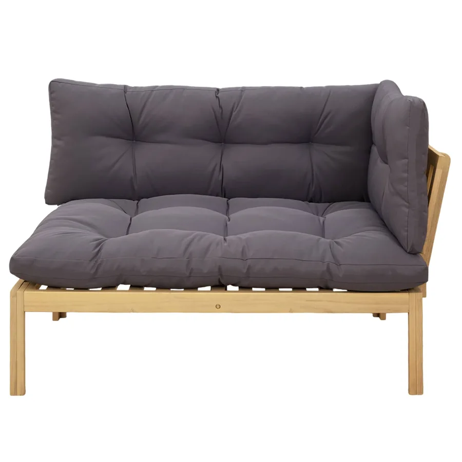 Unité de canapé d'angle Acacia Clair et Gris Foncé - 5