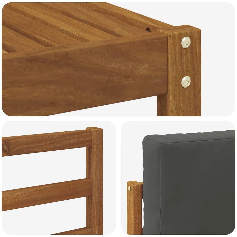 Ensemble de canapés d'extérieur 5 pcs Naturel et Anthracite - 6
