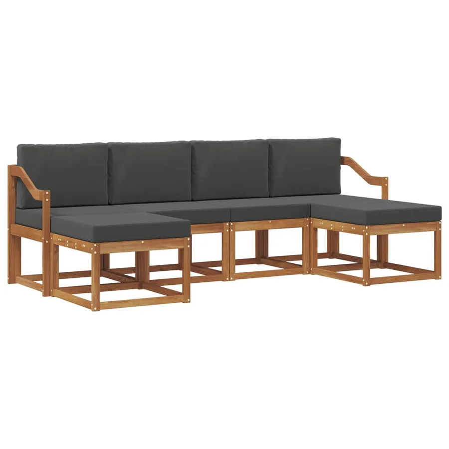 Ensemble de canapés d'extérieur 6 pcs Naturel et Anthracite - 2
